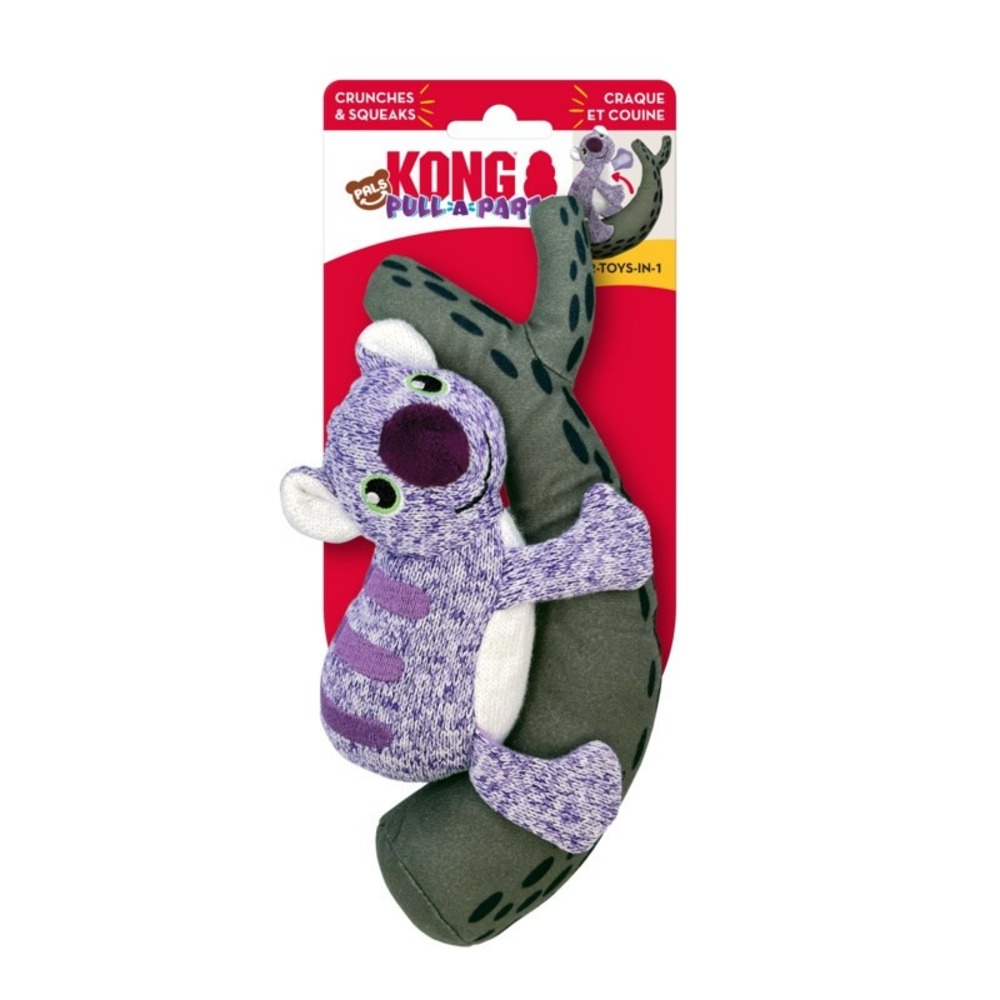 KONG Pull-a-Partz Pals Koala Small Dog Toy Squeaker Crinkle Fabric